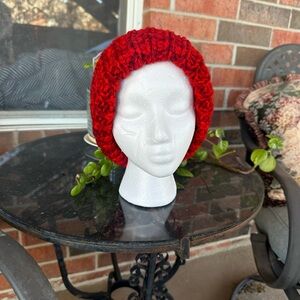 Hand-Knit Red Beanie